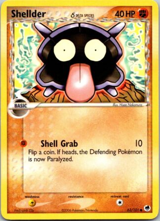 Shellder 63/101 Dragon Frontiers (Common) (P Condition)