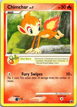Chimchar 57/100 Majestic Dawn (Common) (P Condition)