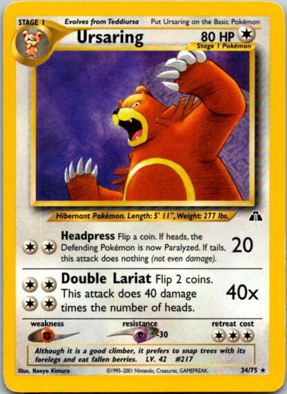 Ursaring 34/75 Neo Discovery (Rare) (Unlimited Played Condition)