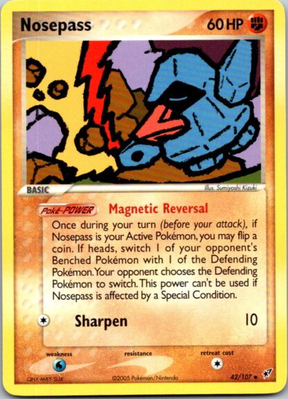 Nosepass 42/107 EX Deoxys (Uncommon) (Exc Condition)