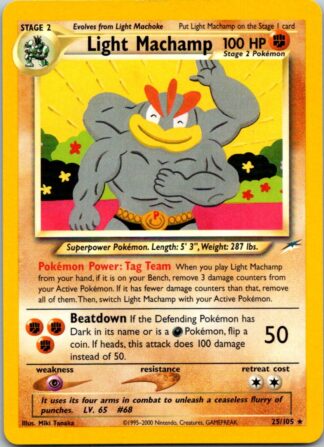 Light Machamp 25/105 Neo Destiny (Rare) (Unlimited Lightly Played Condition)