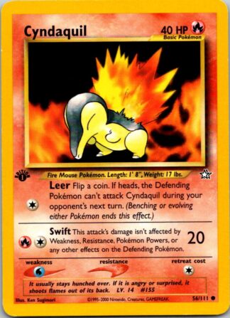 Cyndaquil 56/111 Neo Genesis (Common) (1st Edition Played Condition)