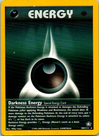 Darkness Energy 104/111 Neo Genesis (Rare) (1st Edition Played Condition)