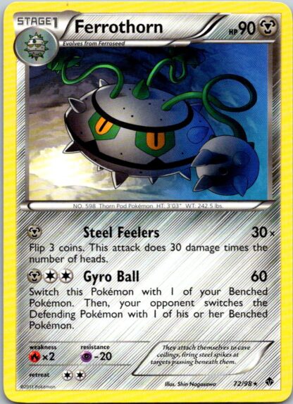 Ferrothorn 72/98 Emerging Powers (Rare) (Exc Condition)