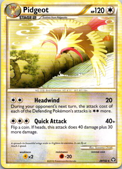 Pidgeot 29/102 Triumphant (Rare) (P Condition)