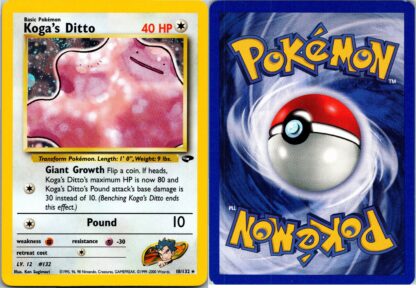 Koga's Ditto 10/132 Gym Challenge (Holo) (Unlimited LP Condition)