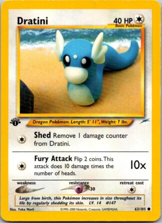 Dratini 63/105 Neo Destiny (Common) (1st Edition Played Condition)