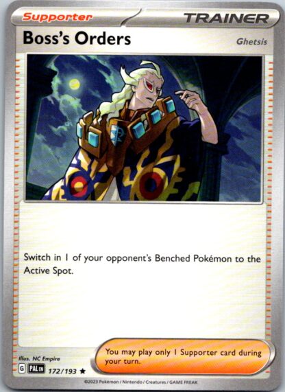 Boss's Orders 172/193 Paldea Evolved (Theme Deck Rare) (NM-Exc Condition)