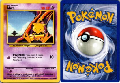 Abra 43/102 Base Set *Additional Ink Yellow Bleed Stain* (LP Condition)