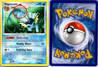Vaporeon 34/111 Rising Rivals *Red Ink Stain* (P Condition)