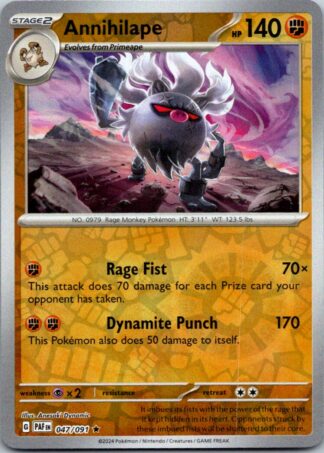 Annihilape 47/091 Paldean Fates (Reverse Holo) (NM-Exc Condition)