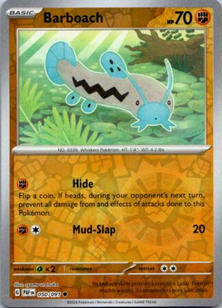 Barboach 50/091 Paldean Fates (Reverse Holo) (NM-Exc Condition)