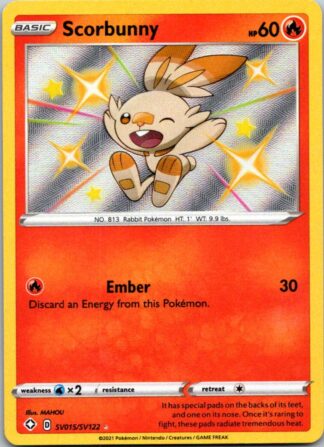 Scorbunny SV015/SV122 Shining Fates (Shiny Holo) (NM-Exc Condition)