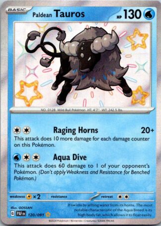 Paldean Tauros 120/091 Paldean Fates (Shiny Holo) (NM-Exc Condition)