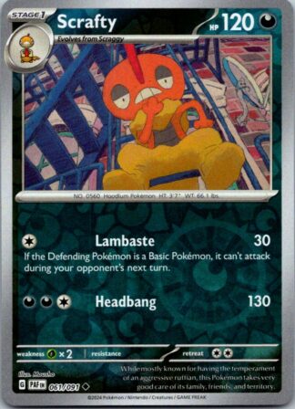 Scrafty 61/091 Paldean Fates (Reverse Holo) (NM-Exc Condition)