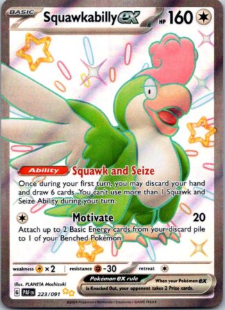 Squawkabilly ex 223/091 Paldean Fates (Ultra Rare) (NM-Exc Condition)