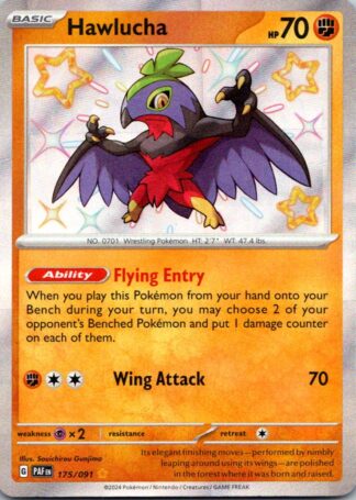 Hawlucha 175/091 Paldean Fates (Shiny Holo) (NM-Exc Condition)