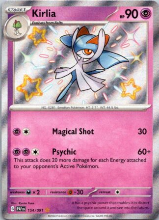 Kirlia 154/091 Paldean Fates (Shiny Holo) (NM-Exc Condition)
