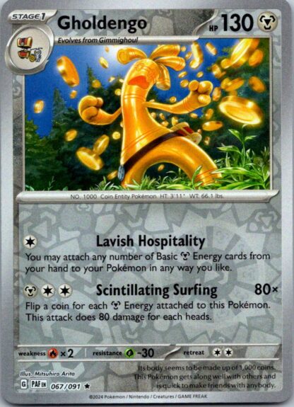 Gholdengo 67/091 Paldean Fates (Reverse Holo) (NM-Exc Condition)
