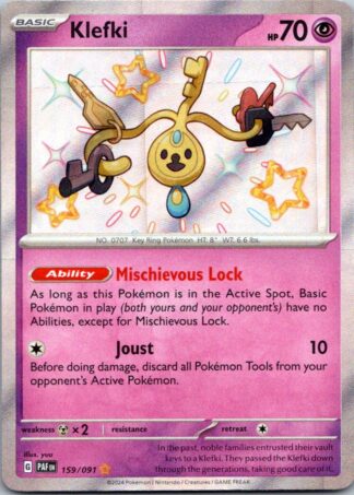 Klefki 159/091 Paldean Fates (Shiny Holo) (NM-Exc Condition)