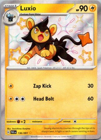 Luxio 136/091 Paldean Fates (Shiny Holo) (NM-Exc Condition)