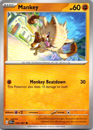Mankey 45/091 Paldean Fates (Common) (NM-Exc Condition)