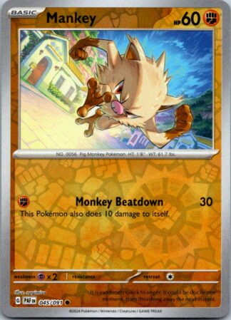 Mankey 45/091 Paldean Fates (Reverse Holo) (NM-Exc Condition)