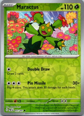 Maractus 3/091 Paldean Fates (Reverse Holo) (NM-Exc Condition)