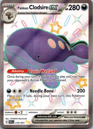Paldean Clodsire ex 219/091 Paldean Fates (Ultra Rare) (NM-Exc Condition)