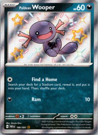 Paldean Wooper 180/091 Paldean Fates (Shiny Holo) (NM-Exc Condition)