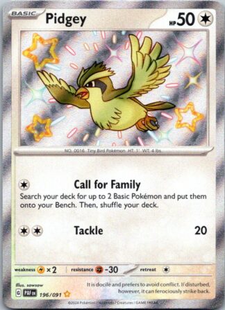 Pidgey 196/091 Paldean Fates (Shiny Holo) (NM-Exc Condition)