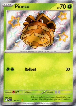 Pineco 99/091 Paldean Fates (Shiny Holo) (NM-Exc Condition)