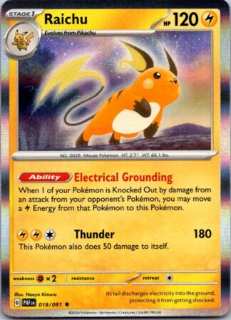Raichu 19/091 Paldean Fates (Holo) (NM-Exc Condition)