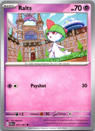 Ralts 27/091 Paldean Fates (Common) (NM-Exc Condition)