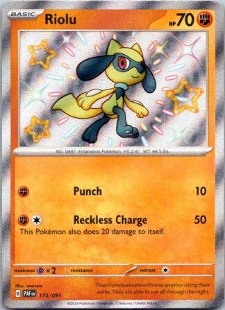 Riolu 173/091 Paldean Fates (Shiny Holo) (NM-Exc Condition)