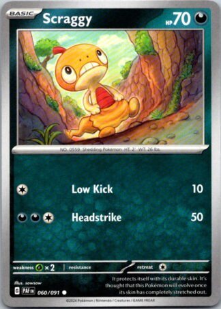 Scraggy 60/091 Paldean Fates (Common) (NM-Exc Condition)