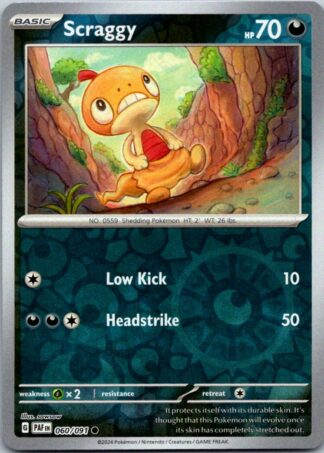 Scraggy 60/091 Paldean Fates (Reverse Holo) (NM-Exc Condition)