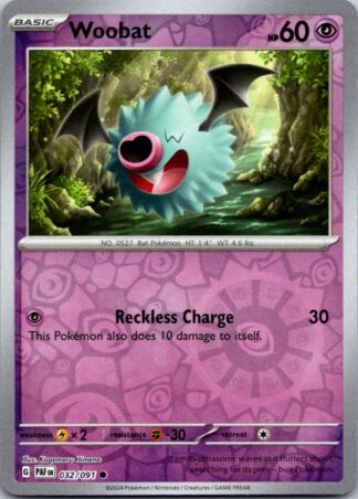 Woobat 32/091 Paldean Fates (Reverse Holo) (NM-Exc Condition)