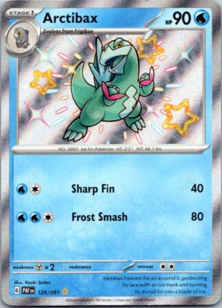 Arctibax 129/091 Paldean Fates (Shiny Holo) (NM-Exc Condition)