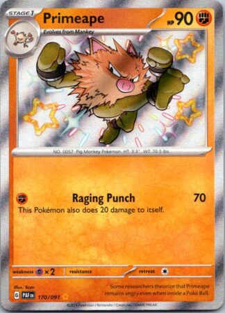 Primeape 170/091 Paldean Fates (Shiny Holo) (NM-Exc Condition)