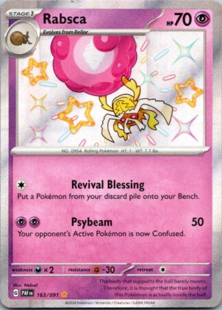 Rabsca 163/091 Paldean Fates (Shiny Holo) (NM-Exc Condition)