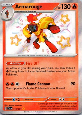 Armarouge 115/091 Paldean Fates (Shiny Holo) (NM-Exc Condition)