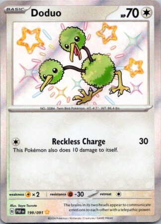 Doduo 199/091 Paldean Fates (Shiny Holo) (NM-Exc Condition)