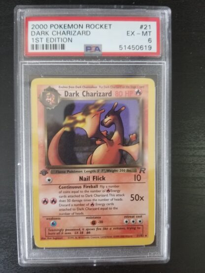 Dark Charizard 21/82 (Non-Holo) 1st Edition PSA Graded 6 *THIN STAMP*