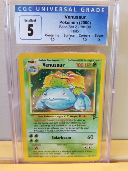 Venusaur 18/130 Base Set 2 (Holo) CGC Graded 5