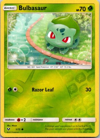 Bulbasaur 1/73 Shining Legends (Reverse Holo) (Exc Condition)