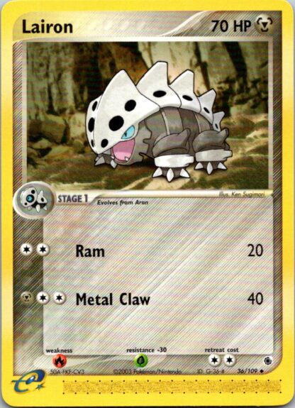 Lairon 36/109 Ex Ruby & Sapphire (Uncommon) (Exc Cond)