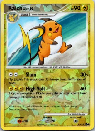 Raichu 3/17 Pop Series 9 (Shattered Reverse Holo) (P Condition)