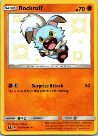 Rockruff SV23/SV94 Hidden Fates (Shiny Holo) (Exc Condition)