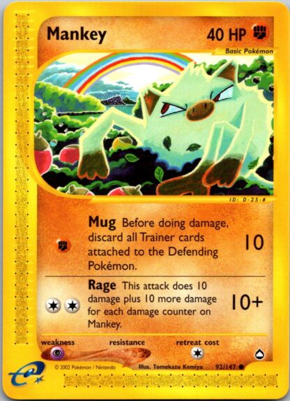 Mankey 92/147 Aquapolis (Common) (Exc Condition)